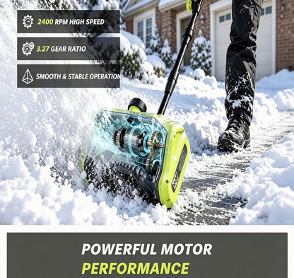 21V Cordless Electric Snow Shovel with 2 Batteries