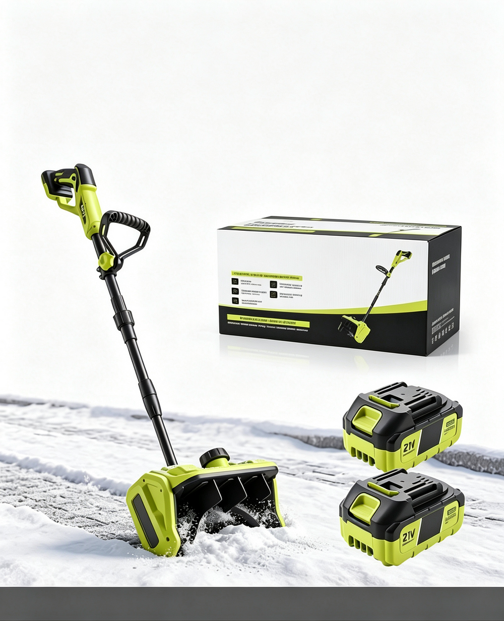 21V Cordless Electric Snow Shovel with 2 Batteries - cordless snow shovel with batteries