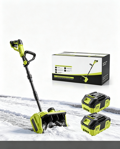 21V Cordless Electric Snow Shovel with 2 Batteries
