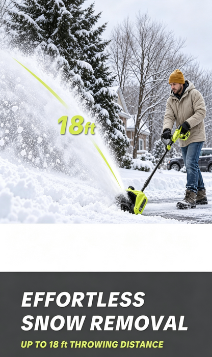 21V Cordless Electric Snow Shovel with 2 Batteries