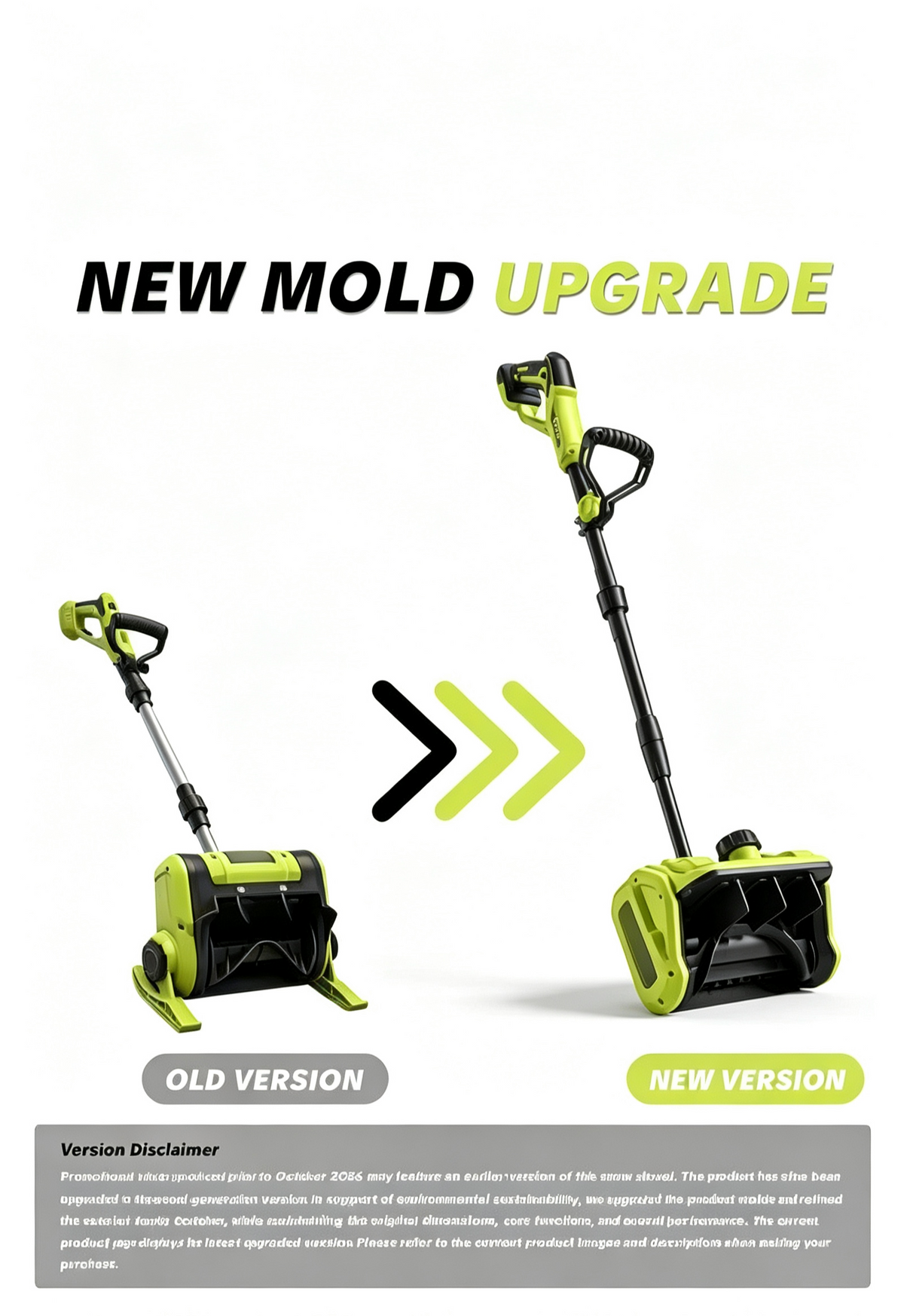 21V Cordless Electric Snow Shovel with 2 Batteries