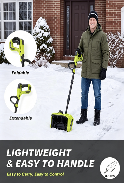 21V Cordless Electric Snow Shovel with 2 Batteries